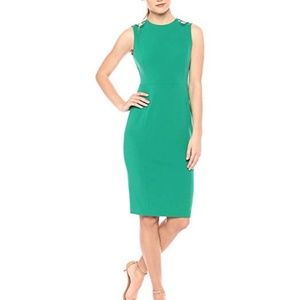 NWT Calvin Klein Button Shoulder Scuba Dress 12